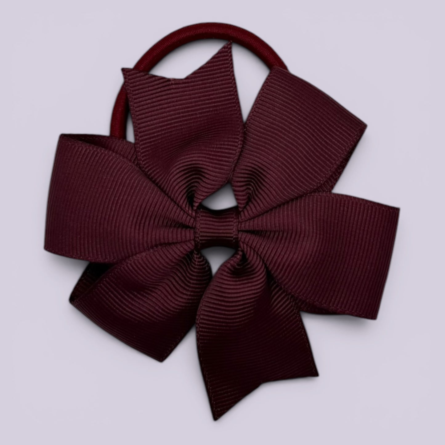Burgundy maroon pinwheel school hair bow bobble