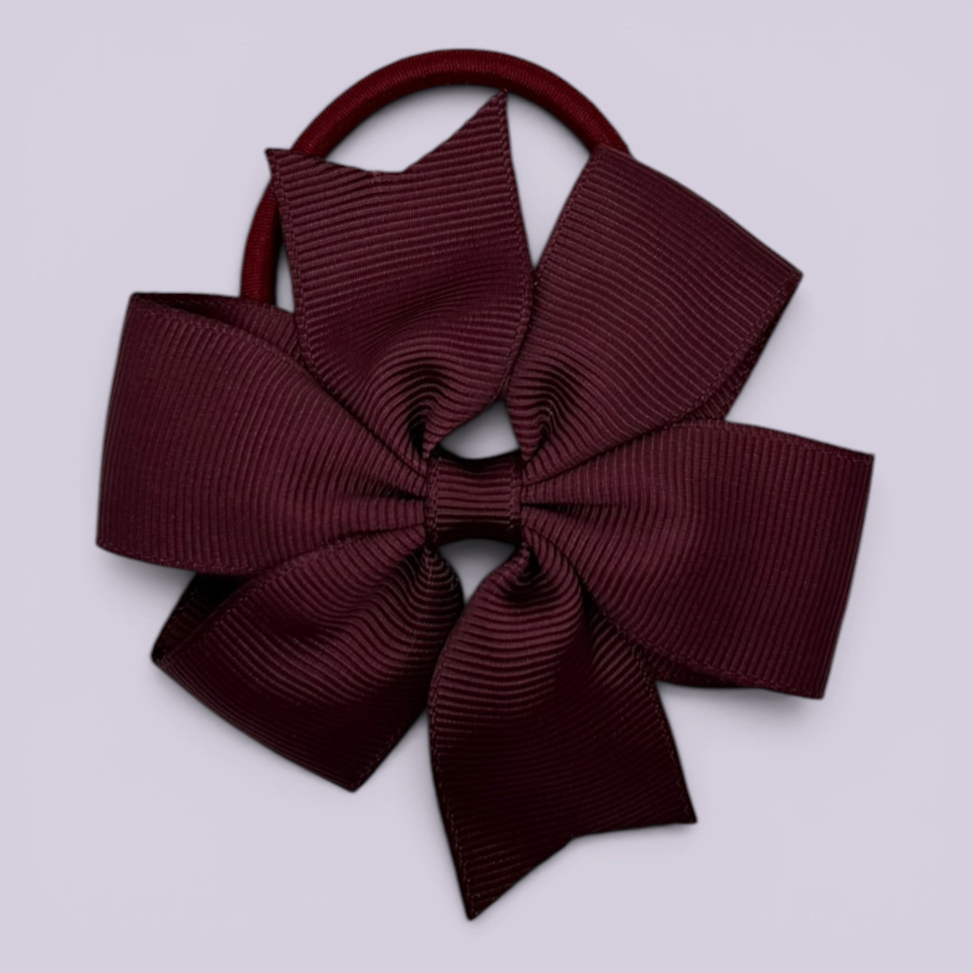 Burgundy maroon pinwheel school hair bow bobble