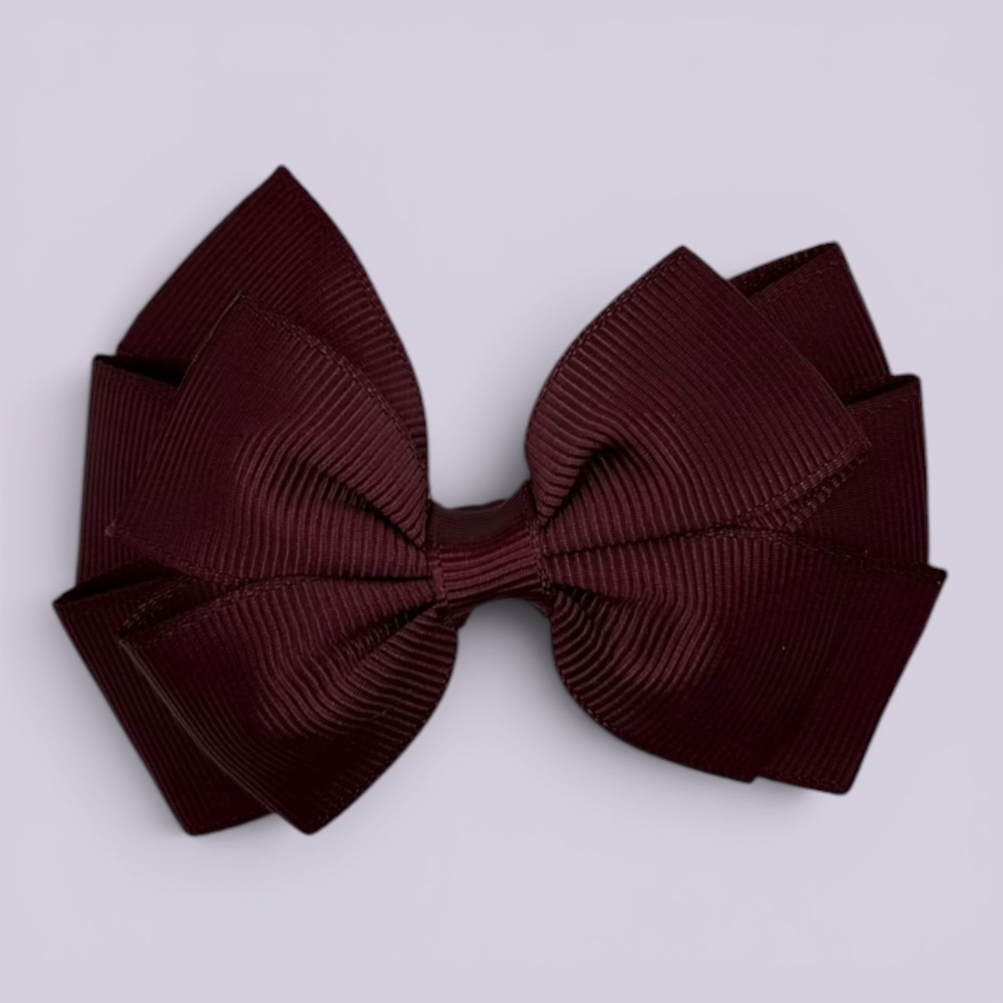 Burgundy maroon pinwheel school hair bow clip