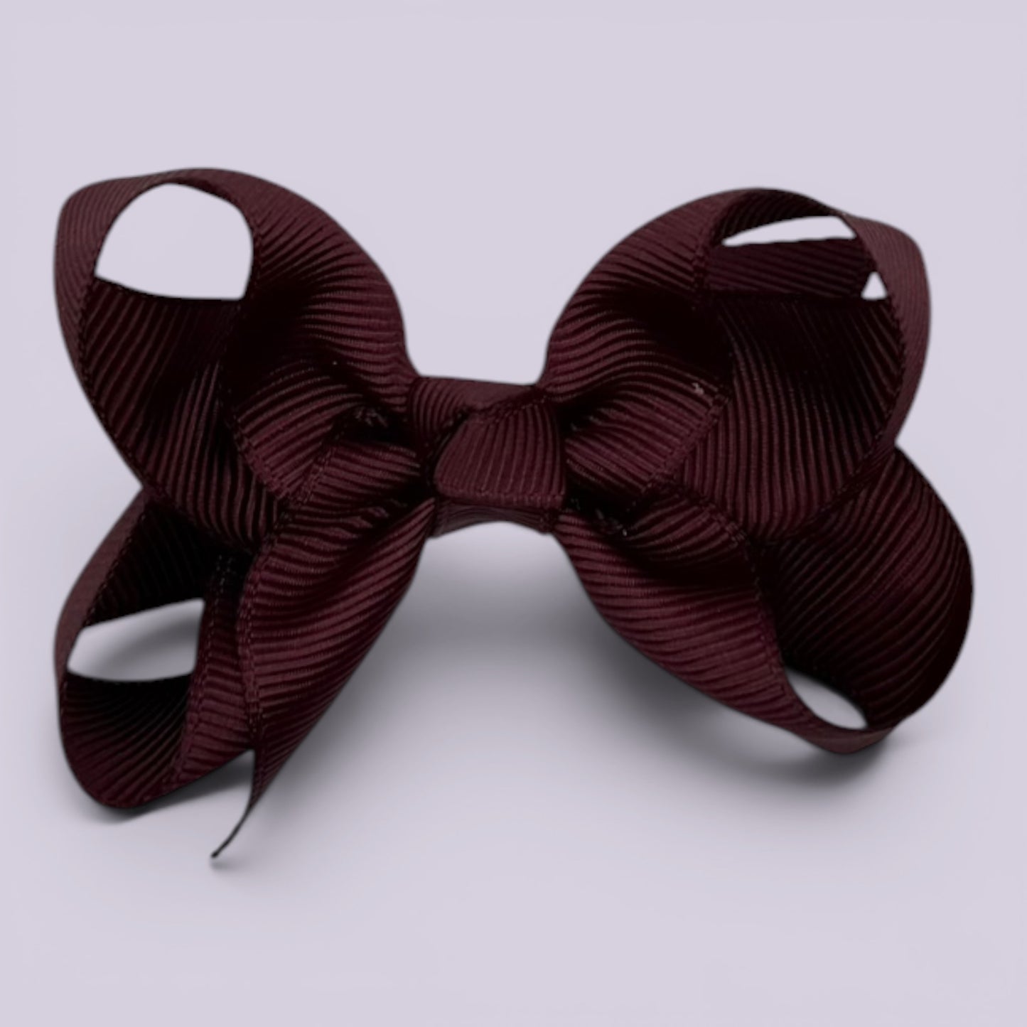 Burgundy maroon small school hair bow clip