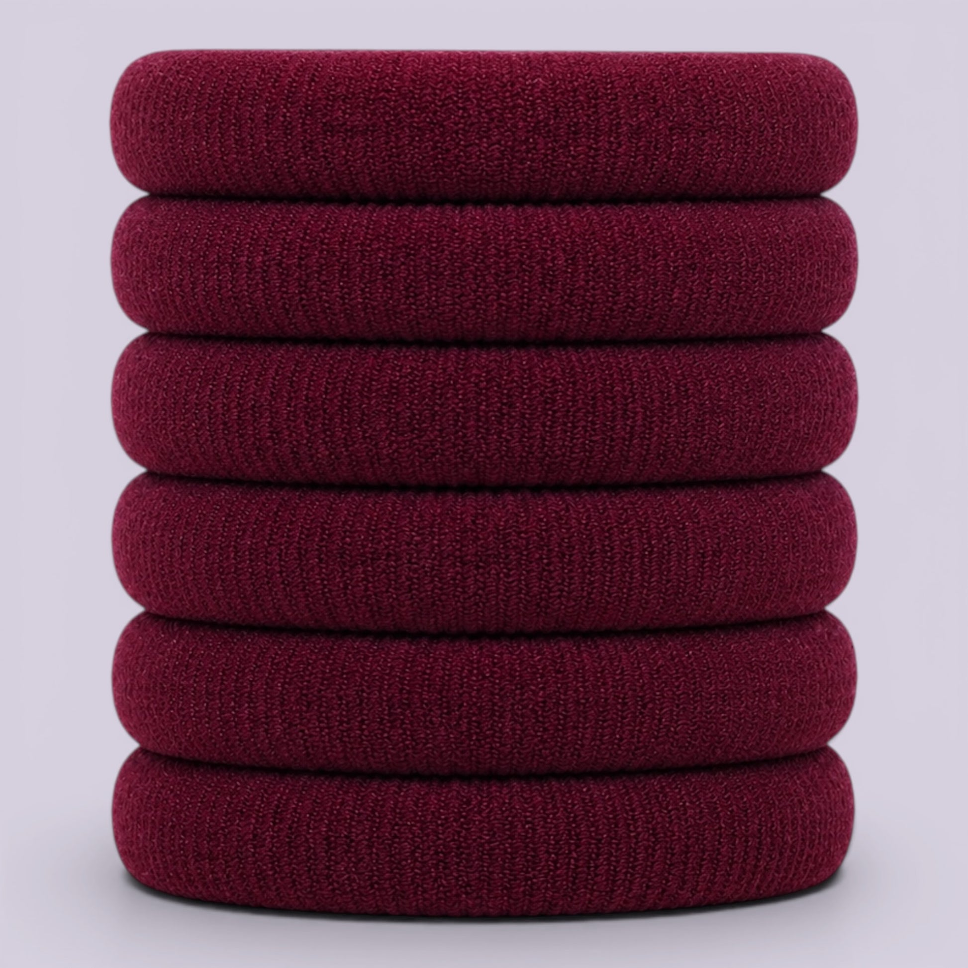 Burgundy soft non damage school hair ties