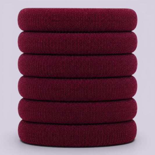 Burgundy soft non damage school hair ties
