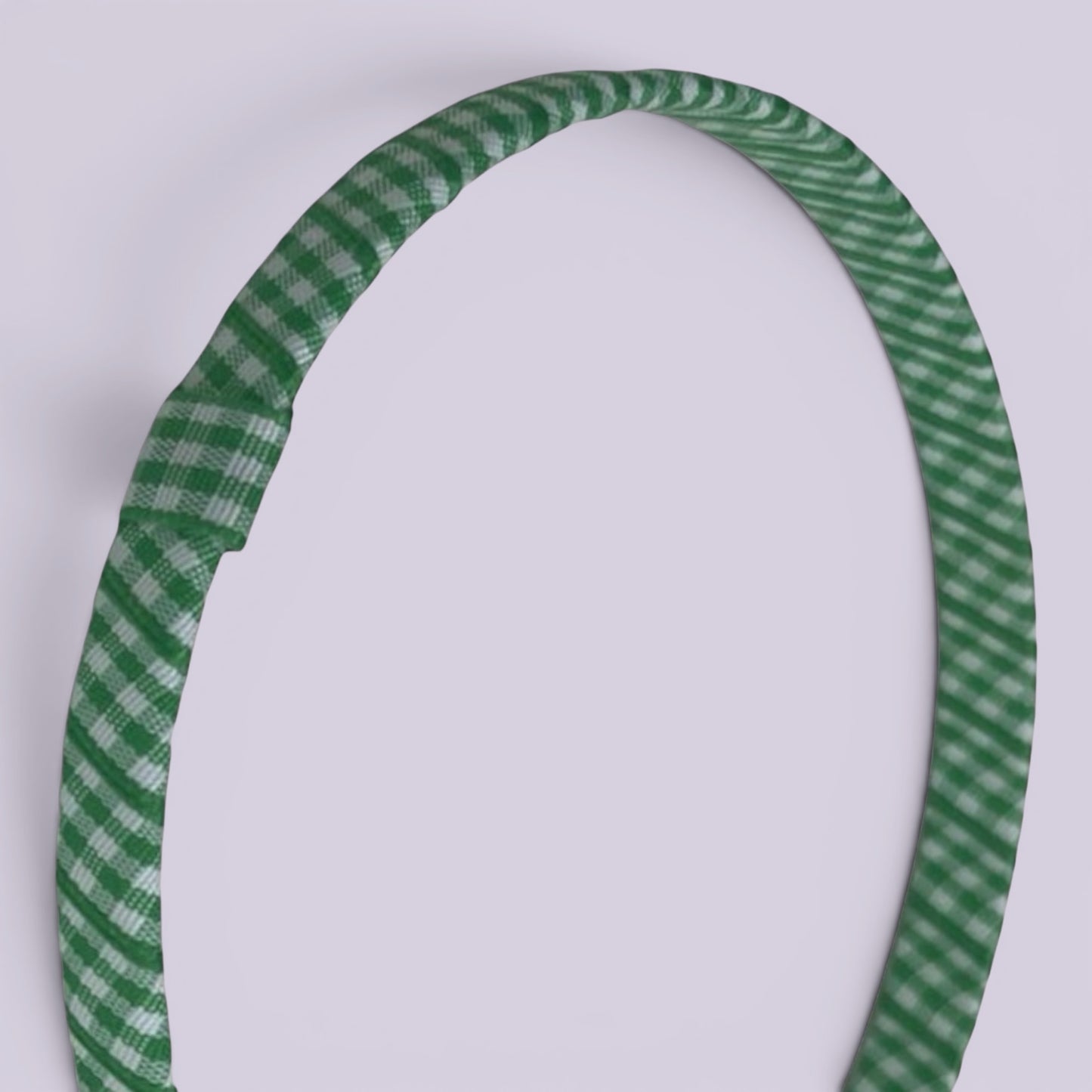 Emerald green gingham headband side view