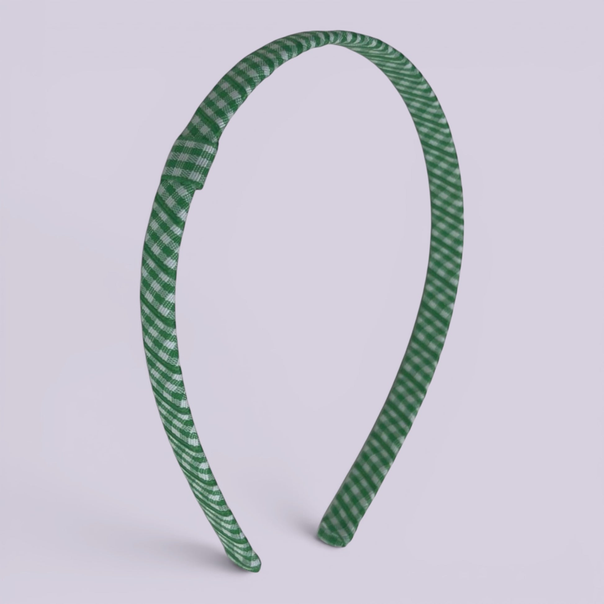 Emerald green gingham school hair headband