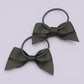 Grey gingham bow bobbles pair