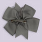 Grey gingham bow clip on card