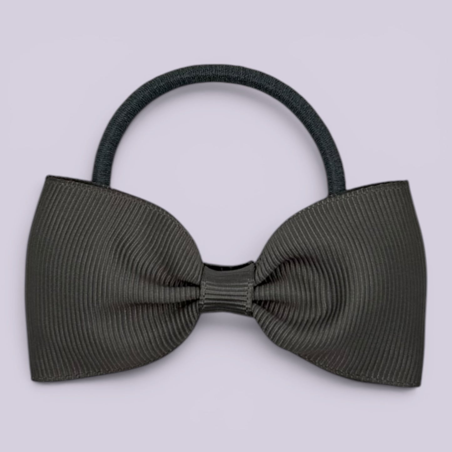 Grey bowtie school hair bow bobble