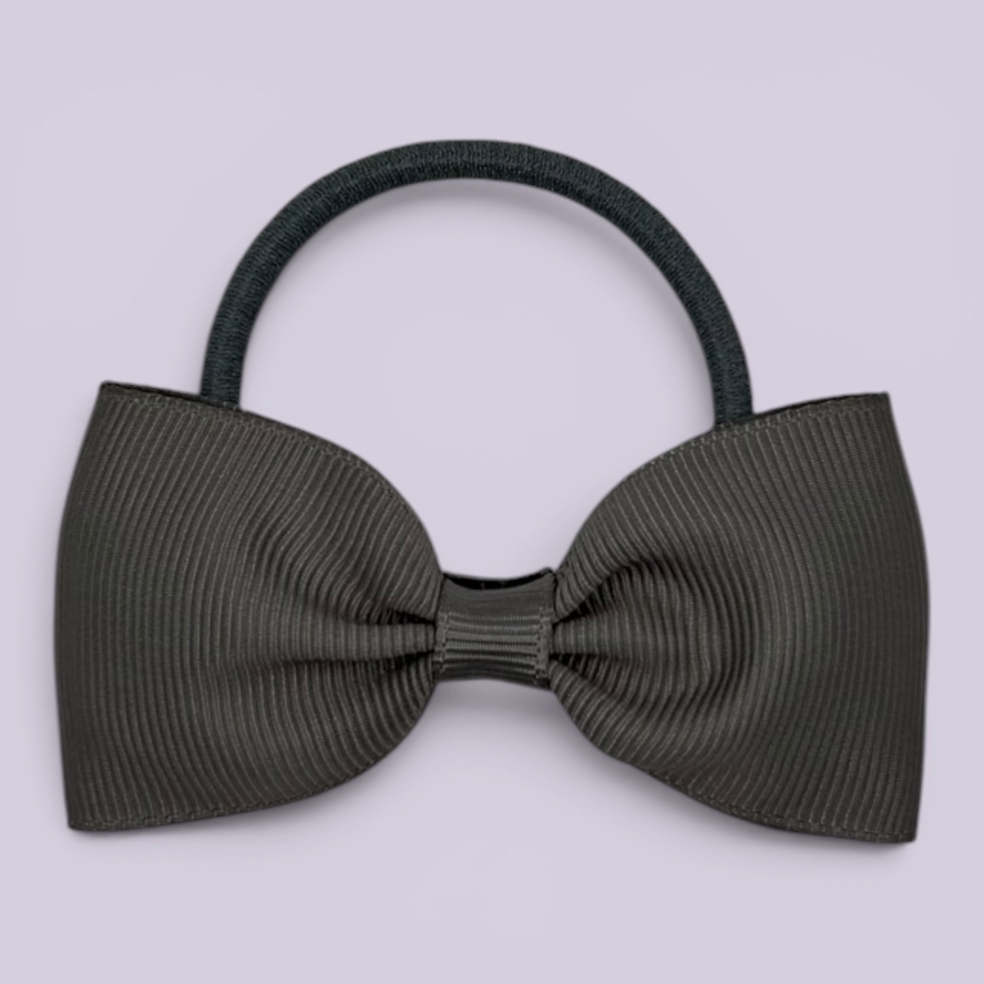 Grey bowtie school hair bow bobble