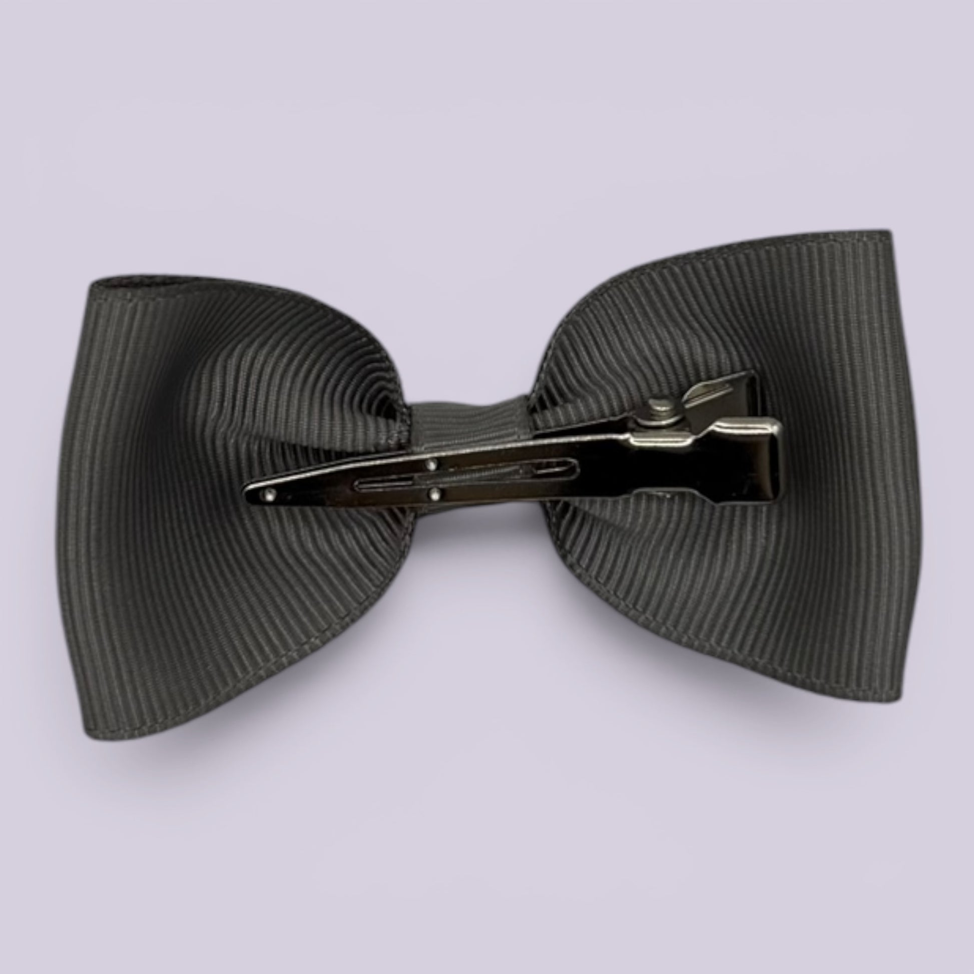 Grey bowtie bow clip on card