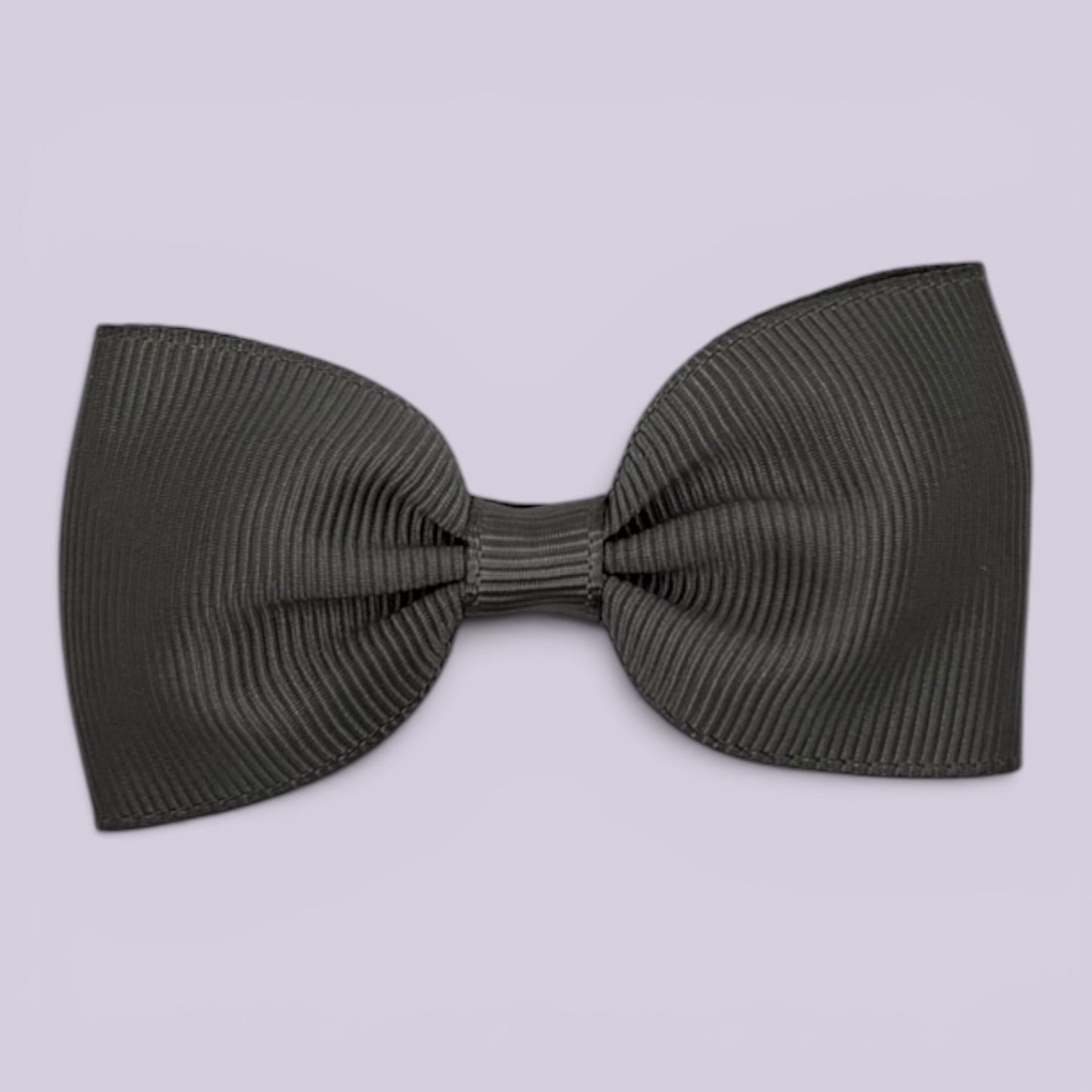 Grey bowtie school hair bow clip