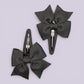 Grey butterfly school snap hair clips