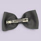 Grey gingham bowtie bow clip on card
