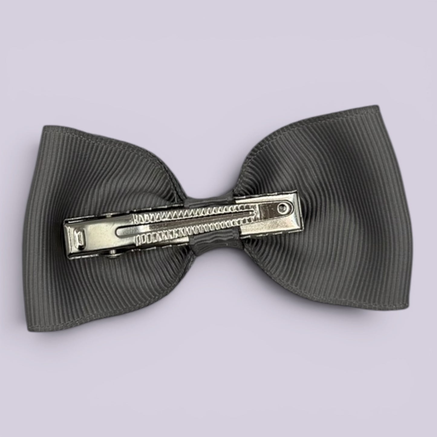Grey gingham bowtie bow clip on card