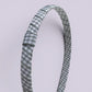 Grey gingham headband close up