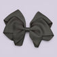Grey school hair bow clip