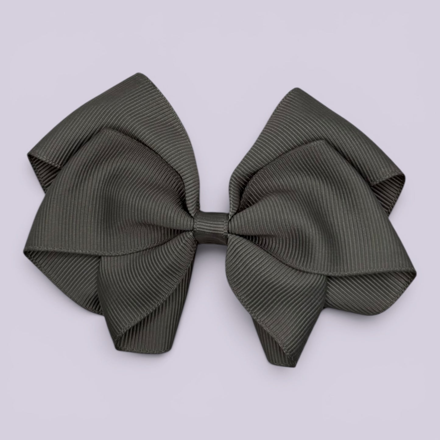Grey school hair bow clip