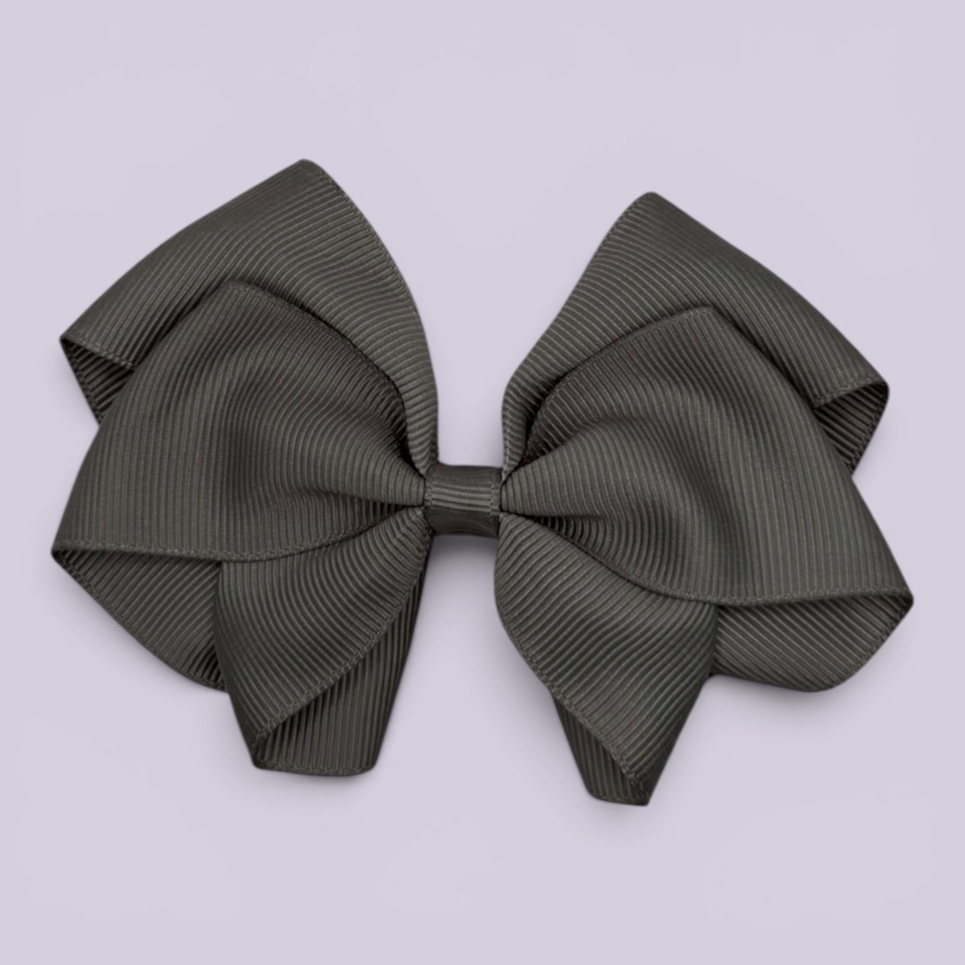 Grey school hair bow clip