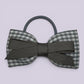 Grey gingham school hair bow bobble