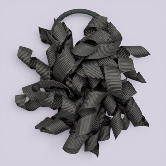 Grey korker school hair bow bobble