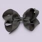 Grey large school hair bow clip