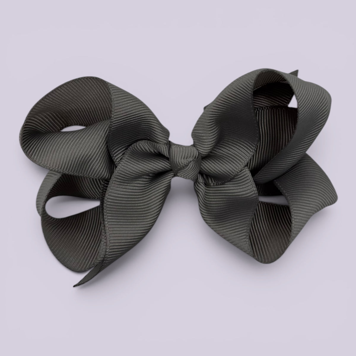 Grey large school hair bow clip