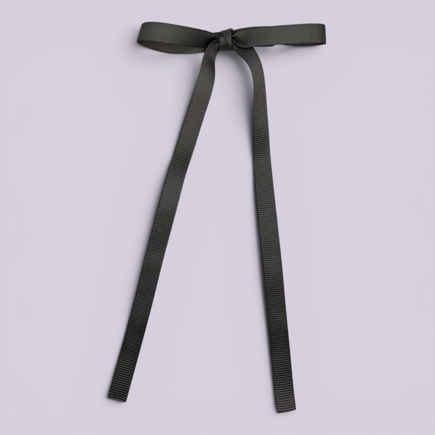 Grey large tailed school hair bow clip