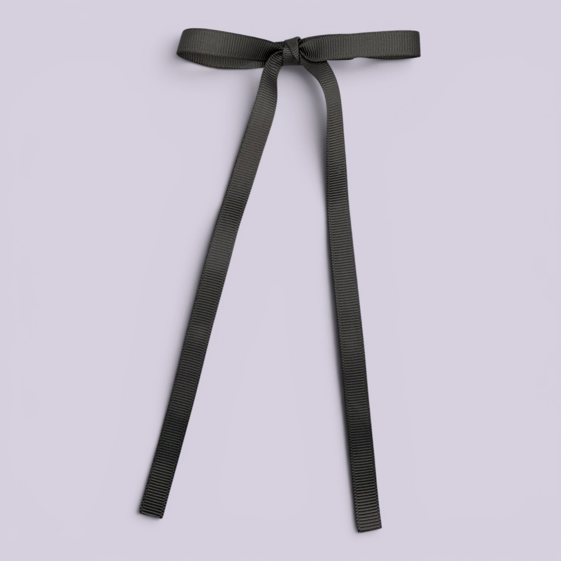 Grey large tailed school hair bow clip