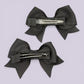 Grey small bow mini clips