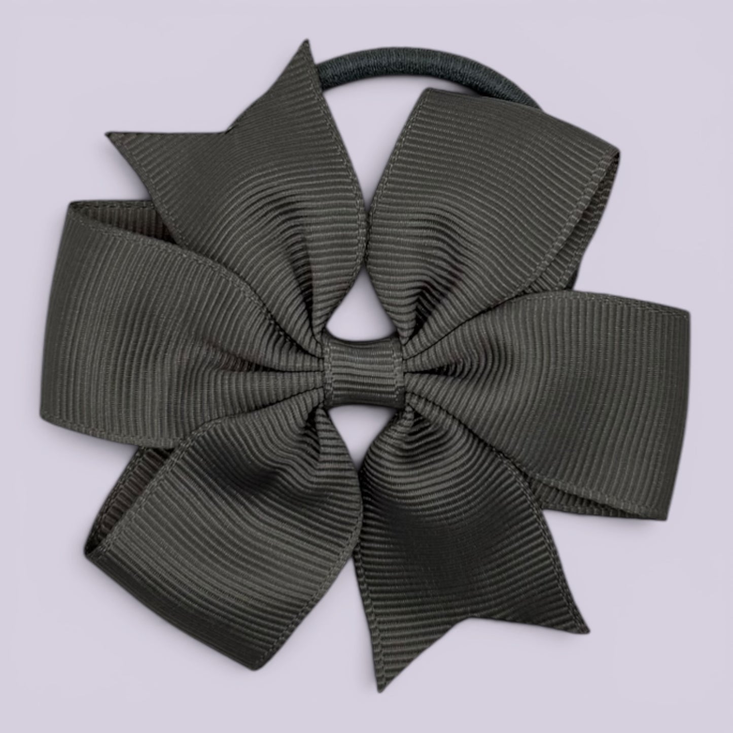 Grey pinwheel school hair bow bobble