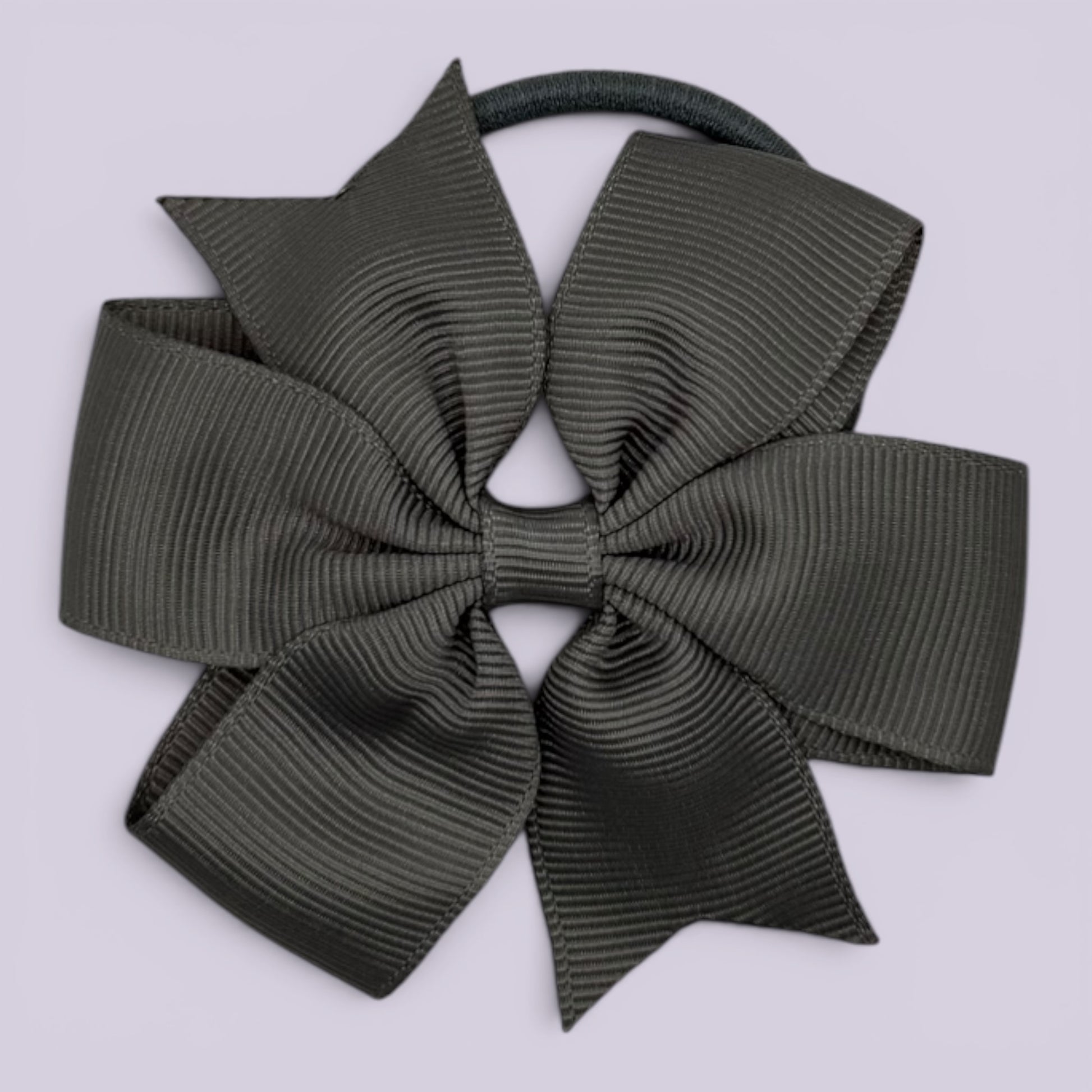 Grey pinwheel school hair bow bobble