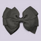 Grey pinwheel school hair bow clip