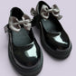 Grey school uniform shoe bows