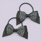 Grey gingham hair bow bobbles