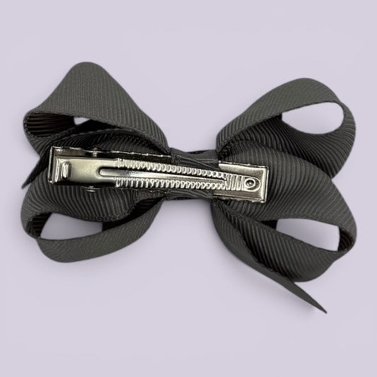 Grey small bow clip on card