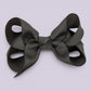 Grey small school hair bow clip