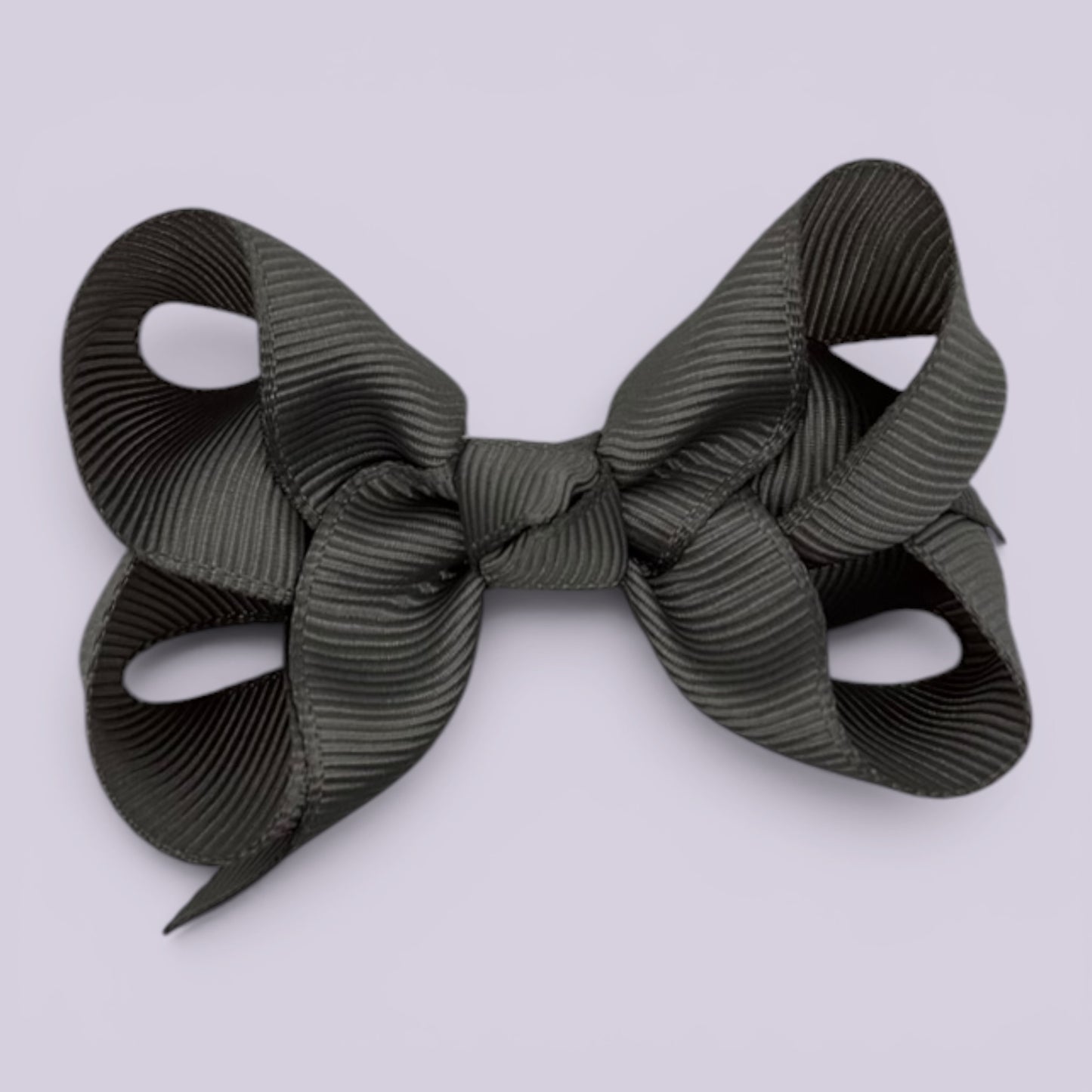 Grey small school hair bow clip
