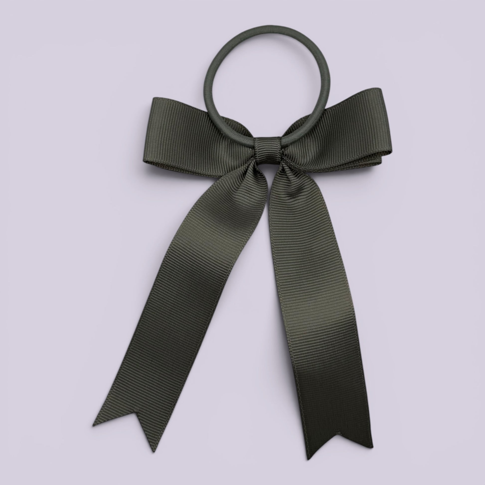 Grey tailed bow bobble on card