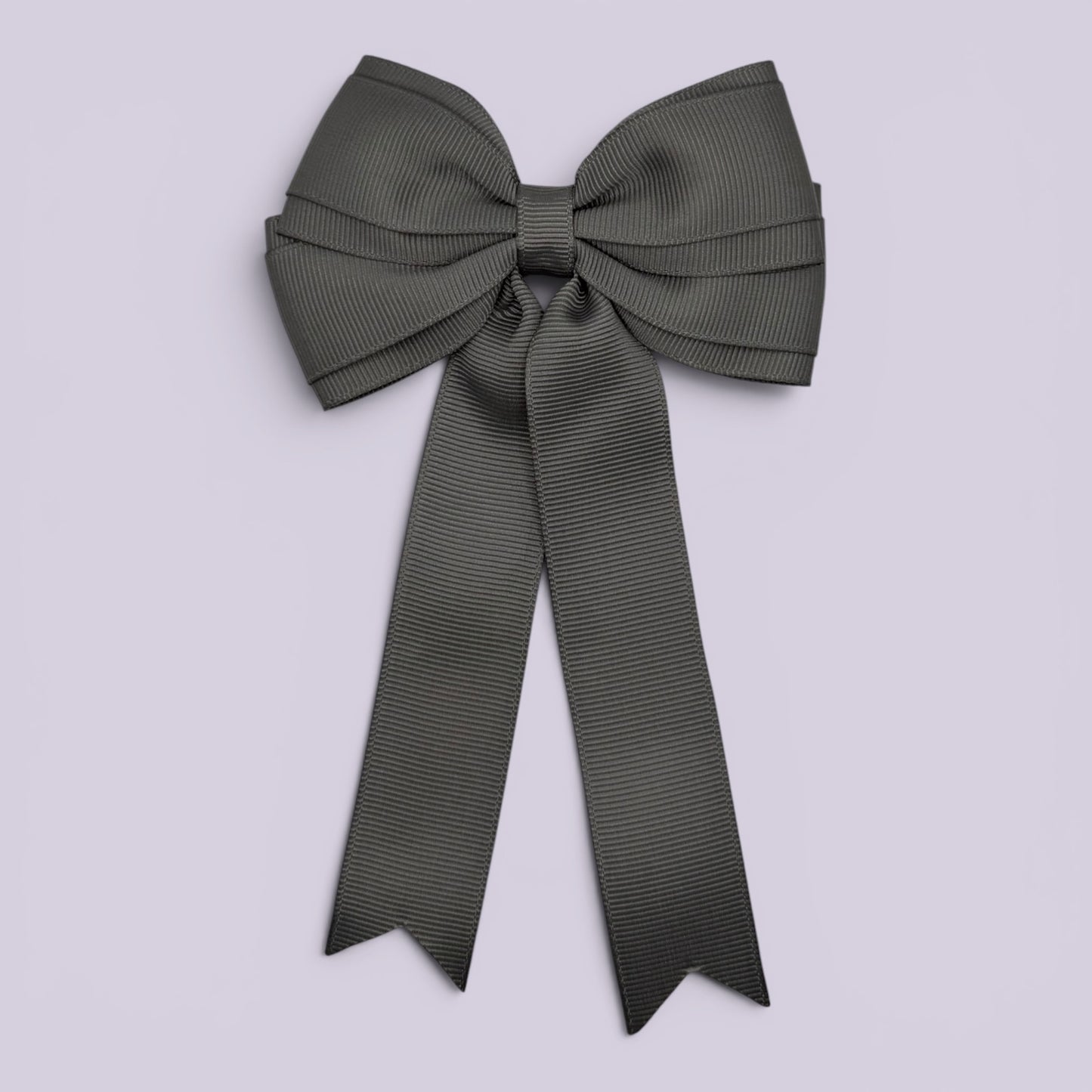 Grey tailed school hair bow clip