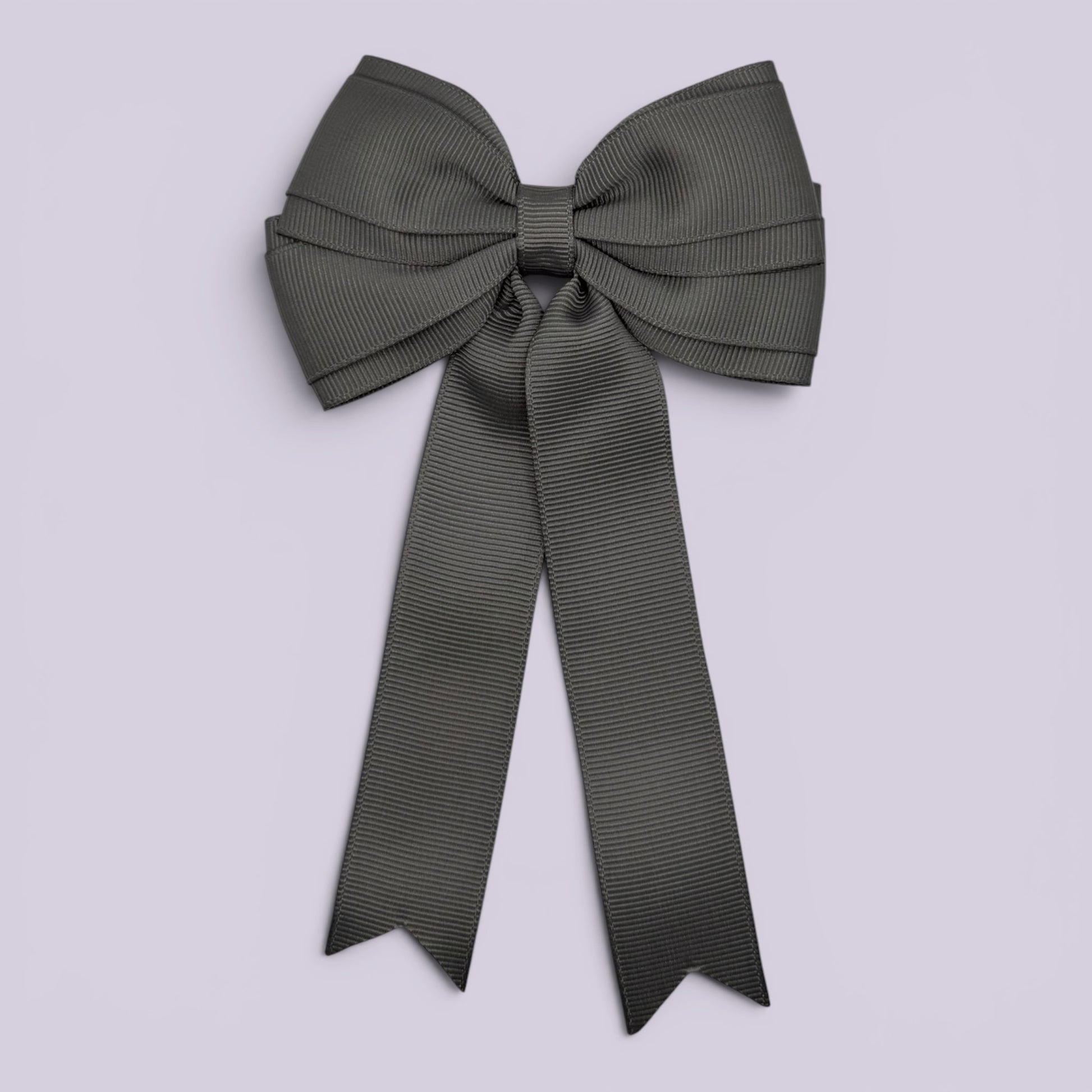 Grey tailed school hair bow clip