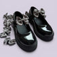 Grey shoe bows for school uniform