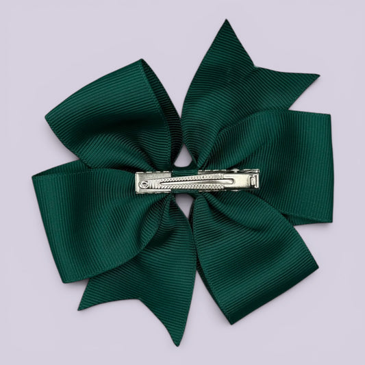 Hunter bottle green gingham bow clip on card