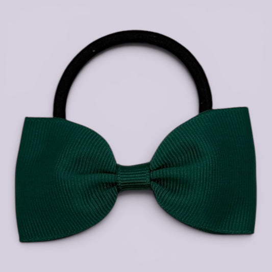 Hunter bottle green bowtie school hair bow bobble
