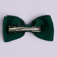 Hunter bottle green gingham bowtie bow clip on card