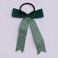 Hunter bottle green gingham bow bobble on card