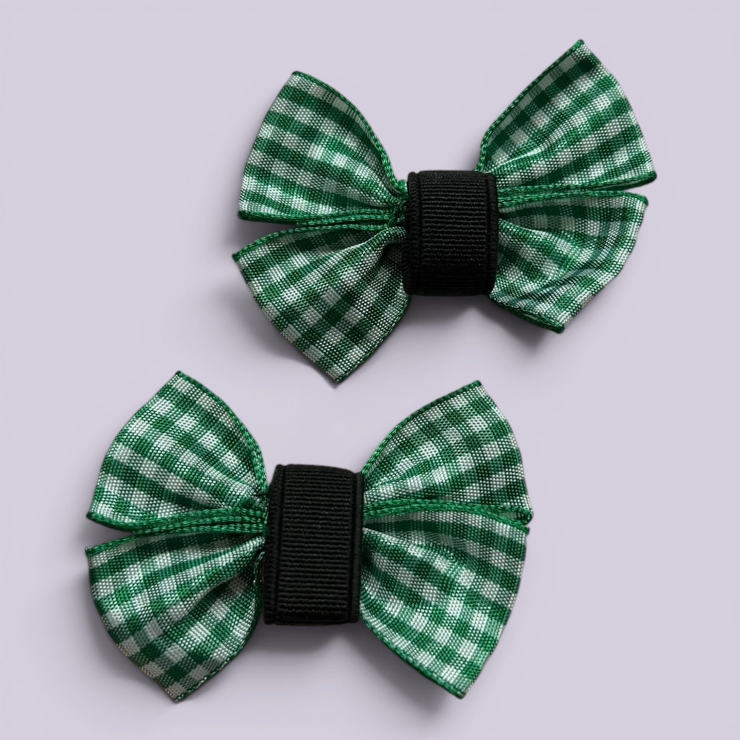 Hunter bottle green gingham matching school shoe bows