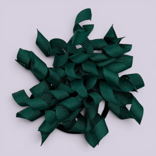 Hunter bottle green korker school hair bow bobble