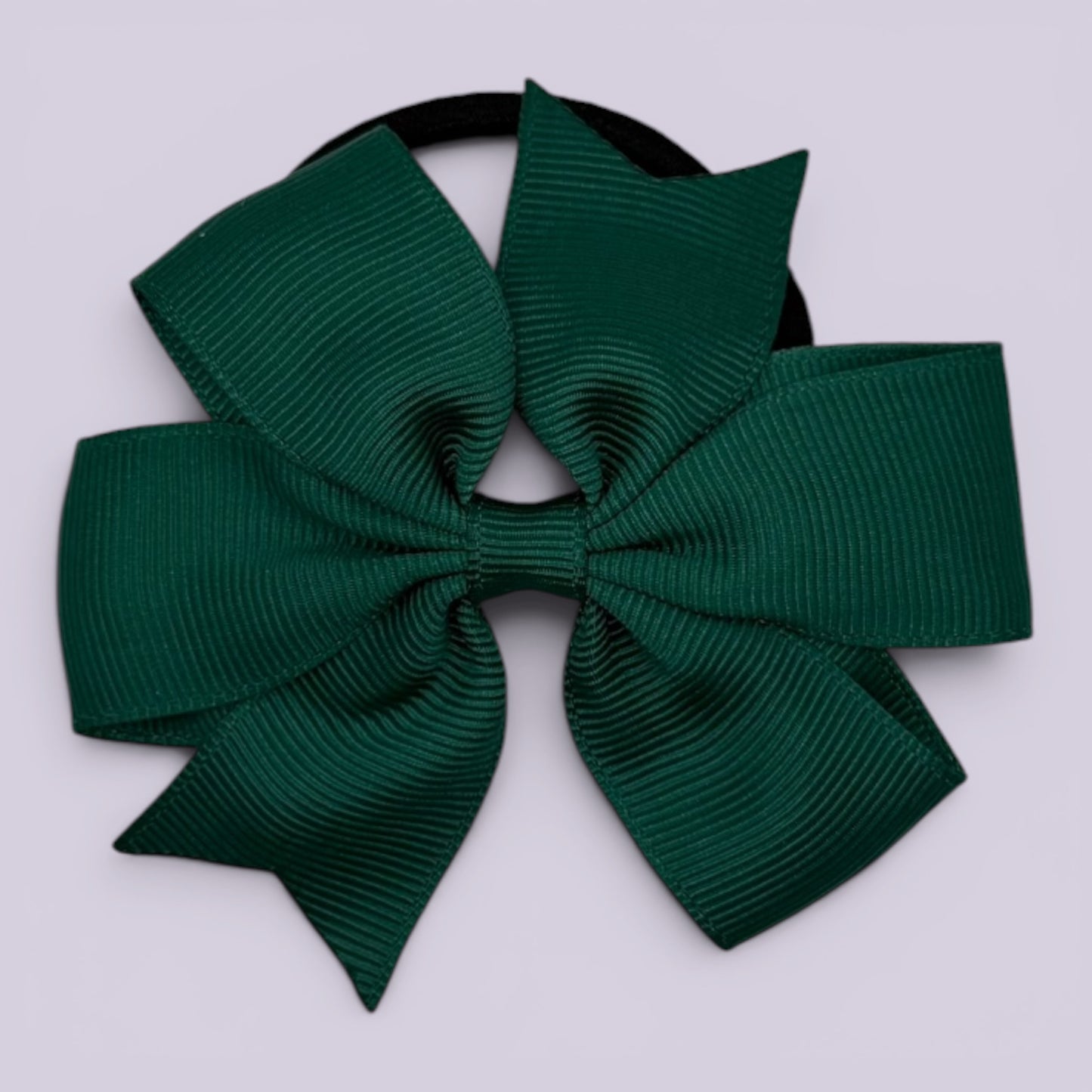 Hunter bottle green pinwheel school hair bow bobble