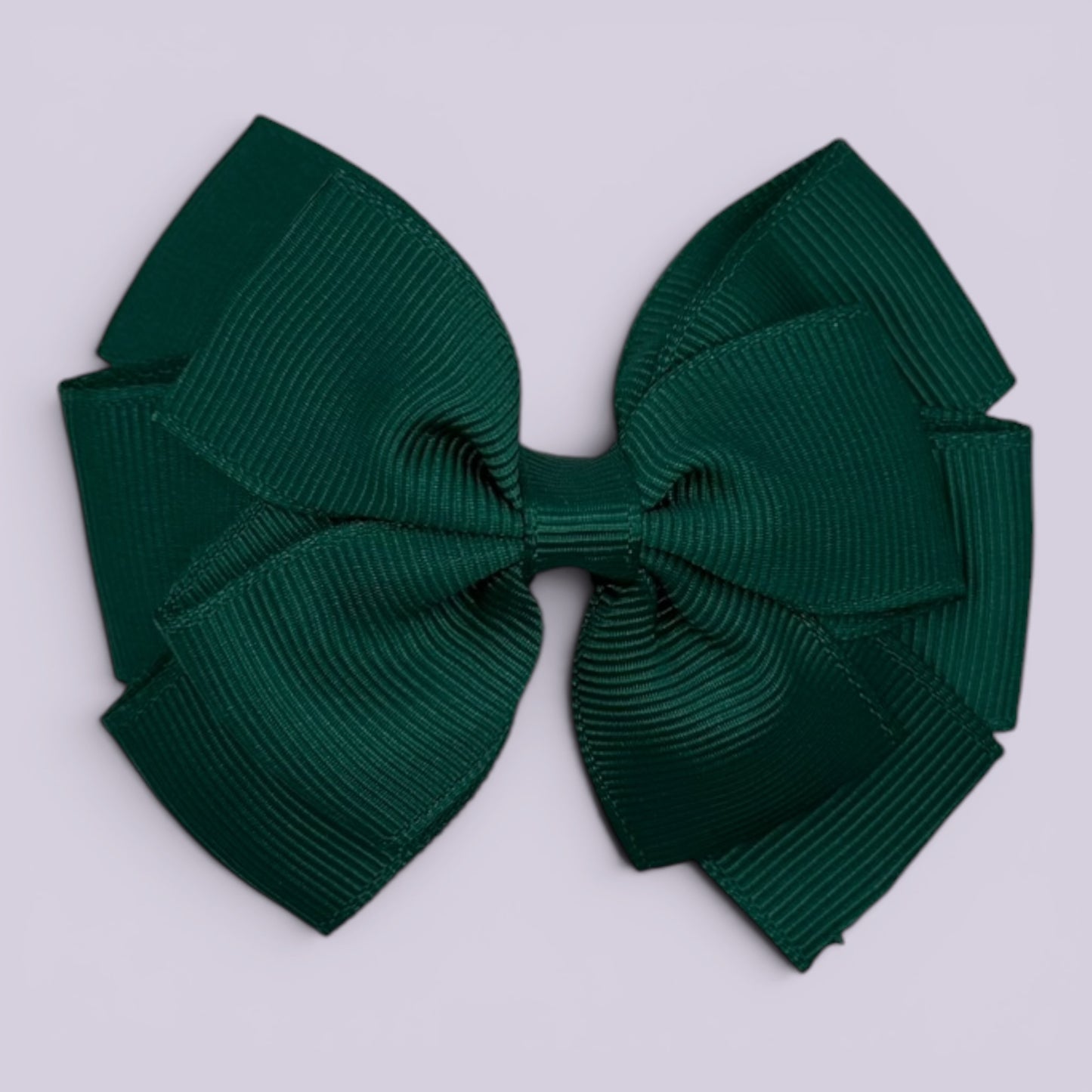 Hunter bottle green pinwheel school hair bow clip