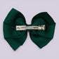 Hunter bottle green pinwheel bow clip on card