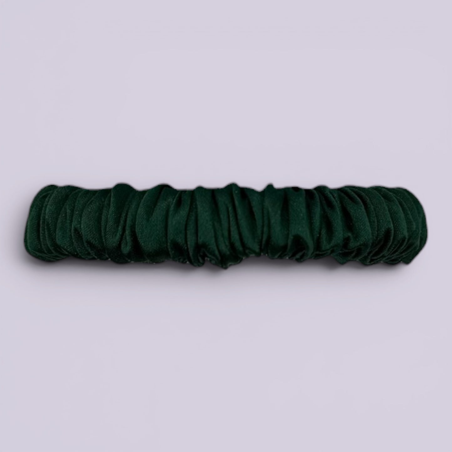 Hunter bottle green silk school hair scrunchie